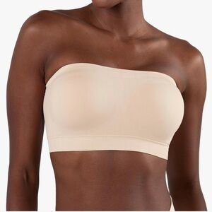 Seamless Strapless Bandeau Bra - Cream